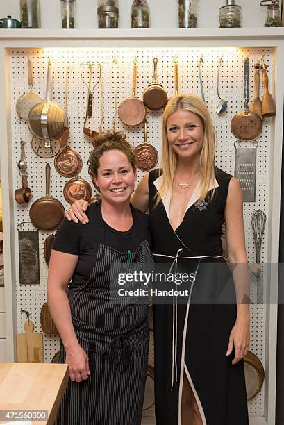 In this handout photo provided by goop, Gwyneth Paltrow attends goop pop launch party April 28, 2015 in Chicago, Illinois.