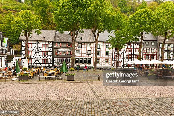 marketplace of monschau - aachen stock pictures, royalty-free photos & images