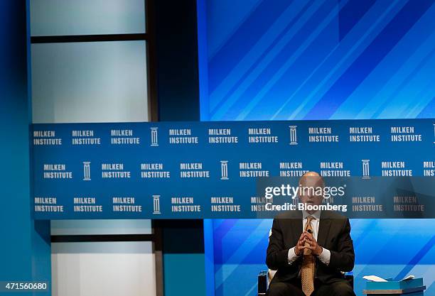 Jerry Brown, governor of California, speaks during the annual Milken Institute Global Conference in Beverly Hills, California, U.S., on Wednesday,...