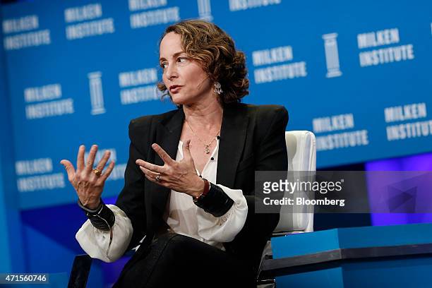 Nina Jacobson, principal and producer at Color Force, speaks during the annual Milken Institute Global Conference in Beverly Hills, California, U.S.,...