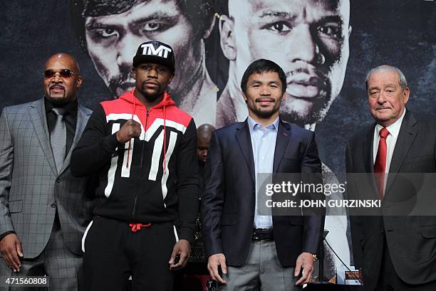 Of Mayweather Promotions Leonard Ellerbe, WBC/WBA welterweight champion Floyd Mayweather Jr., WBO welterweight champion Manny Pacquiao, and Top Rank...