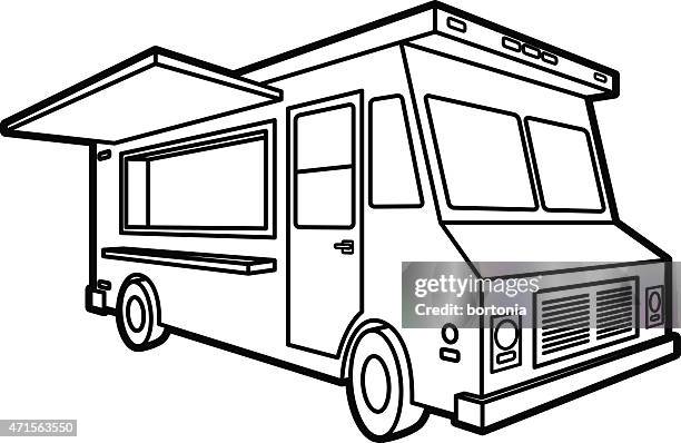 food truck icon - car wheel white background stock illustrations