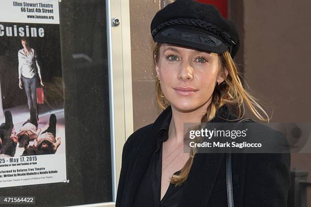 Actress Casey LaBow attends the "Trash Cuisine" Off Broadway Opening Night at La MaMa Theater on April 29, 2015 in New York City.