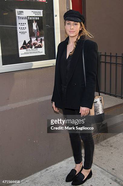 Actress Casey LaBow attends the "Trash Cuisine" Off Broadway Opening Night at La MaMa Theater on April 29, 2015 in New York City.