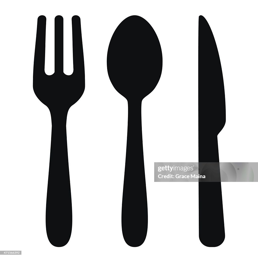 Gabel, Löffel und Messer-Vektor