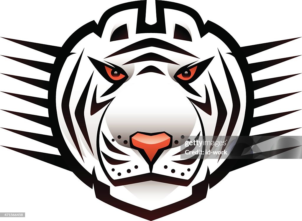 White tiger head mascot