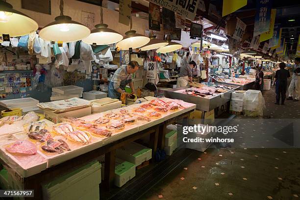 auga fish market in aomori, japan - aomori prefecture stock pictures, royalty-free photos & images