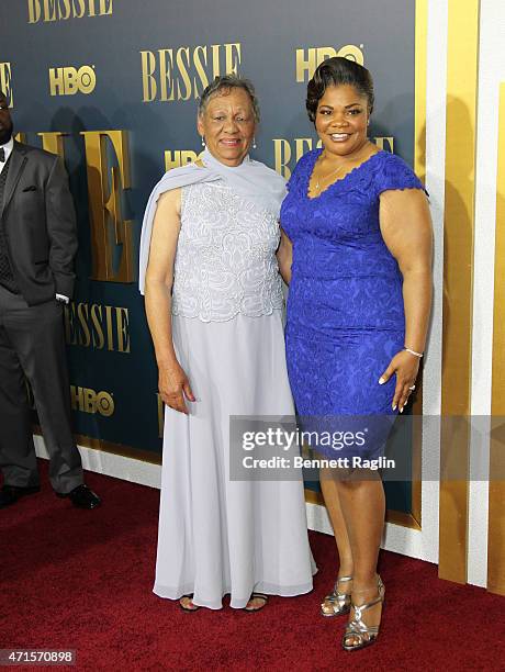 Bessie Smith's granddaughter Beverly Ann Clark and actress Mo'Nique attend the "Bessie" New York Screening at The Museum of Modern Art on April 29,...