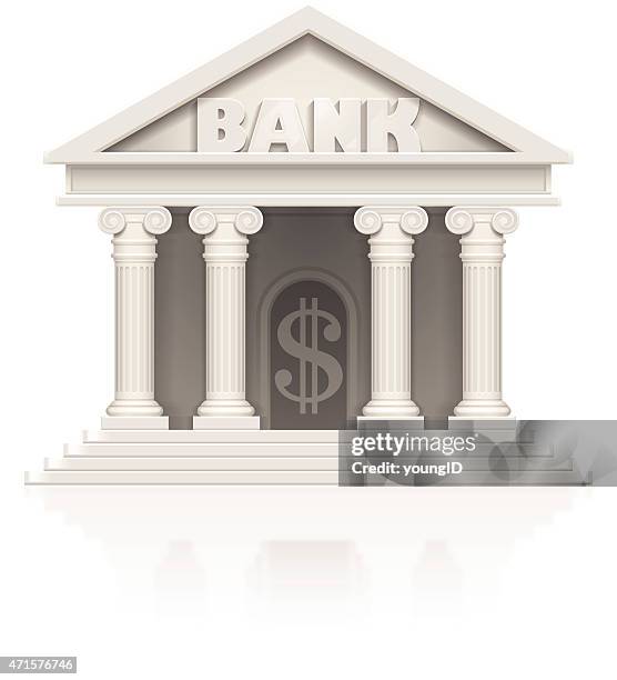 bank building icon - money box stock illustrations