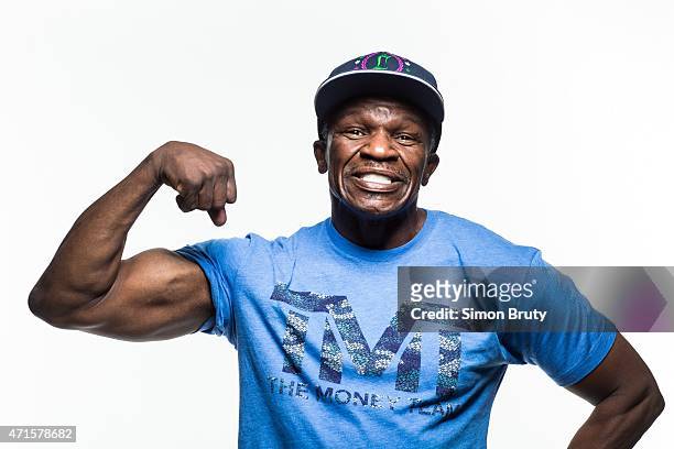 Welterweight Title Preview: Closeup portrait of Floyd Mayweather Sr, father and trainer of Floyd Mayweather Jr, during training session photo shoot...
