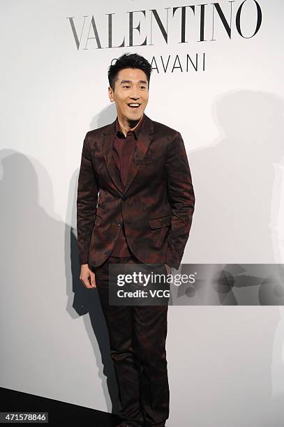 Actor Mark Zhao attends the opening party of Valentino Camouflage Show at Shanghai Hang Lung Plaza on April 29, 2015 in Shanghai, China.