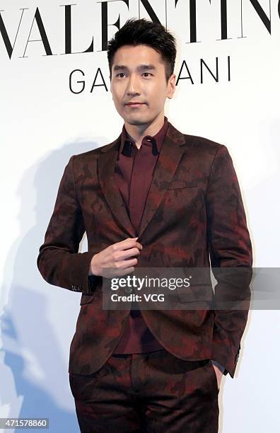 Actor Mark Zhao attends the opening party of Valentino Camouflage Show at Shanghai Hang Lung Plaza on April 29, 2015 in Shanghai, China.