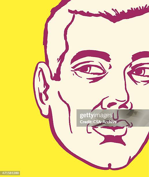 serious man - looking sideways stock illustrations