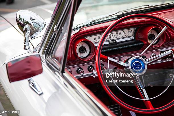 interior of a ford galaxie 500 - classic car show stock pictures, royalty-free photos & images