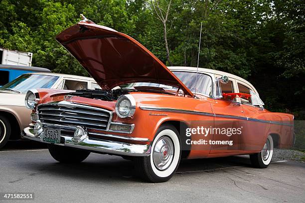 classic chrysler with hood up - bedford nova scotia bildbanksfoton och bilder