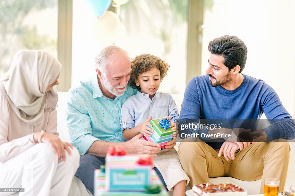 Three Genration Arabic family taking a selfie