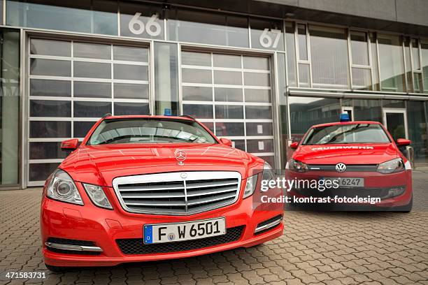 firefighte vehicles volkswagen vw polo mercedes benz - volkswagen polo stock pictures, royalty-free photos & images