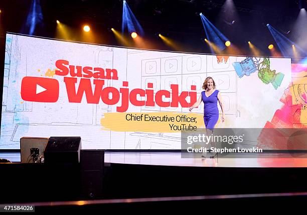Of Youtube Susan Wojcicki speaks at YouTube #Brandcast presented by Google at The Theater at Madison Square Garden on April 29, 2015 in New York City.