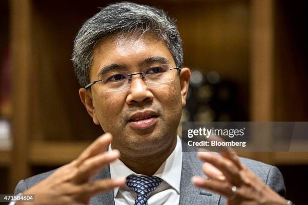 Tengku Zafrul Aziz, chief executive officer of CIMB Group Holdings Bhd., speaks during an interview in Kuala Lumpur, Malaysia, on Wednesday, April...