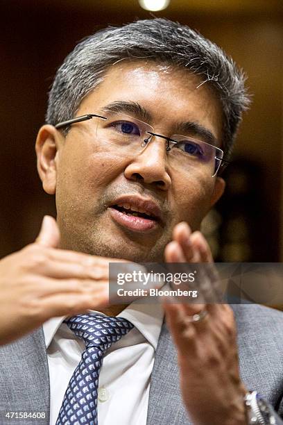 Tengku Zafrul Aziz, chief executive officer of CIMB Group Holdings Bhd., speaks during an interview in Kuala Lumpur, Malaysia, on Wednesday, April...