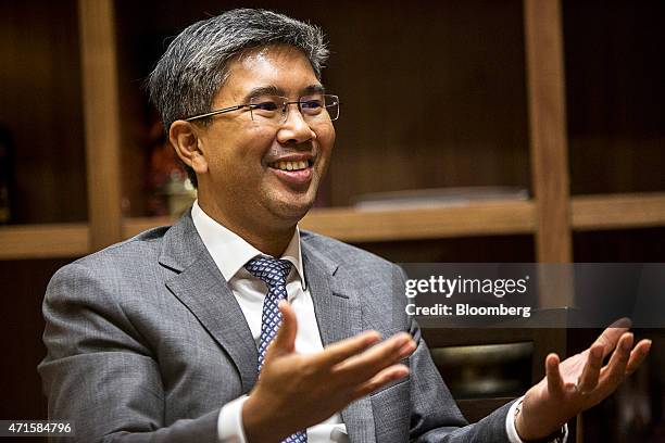 Tengku Zafrul Aziz, chief executive officer of CIMB Group Holdings Bhd., speaks during an interview in Kuala Lumpur, Malaysia, on Wednesday, April...