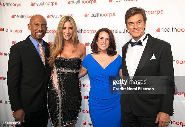 Montel Williams, Tara Fowler, Lisa Oz and Dr. Mehmet Oz attend the 9th Annual HealthCorps' Gala at Cipriani Wall Street on April 29, 2015 in New York...