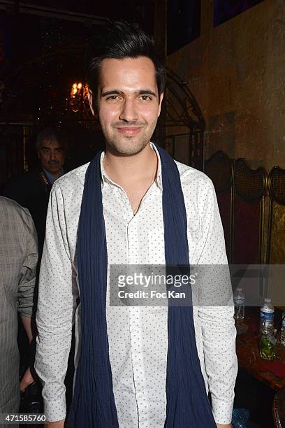 Singer Yoann Freget from The Voice attends the Gregory Bakian's '1er EP Eponyme' Concert Launch Party at Le Reservoir on April 29, 2015 in Paris,...