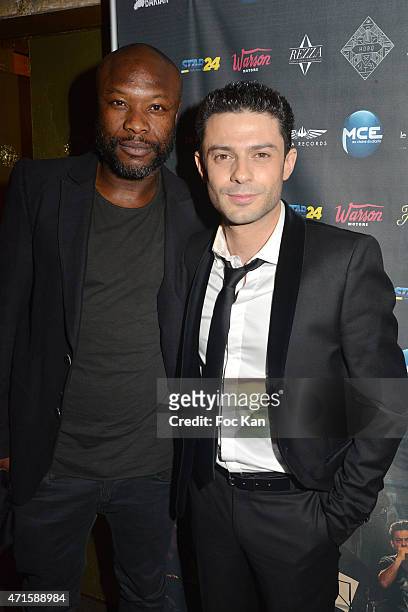 Football player William Gallas and Gregory Bakian attend the Gregory Bakian's '1er EP Eponyme' Concert Launch Party at Le Reservoir on April 29, 2015...