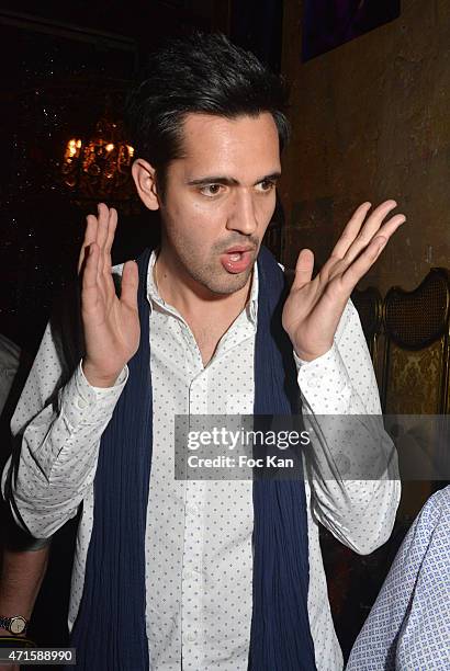 Singer Yoann Freget from The Voice attends the Gregory Bakian's '1er EP Eponyme' Concert Launch Party at Le Reservoir on April 29, 2015 in Paris,...