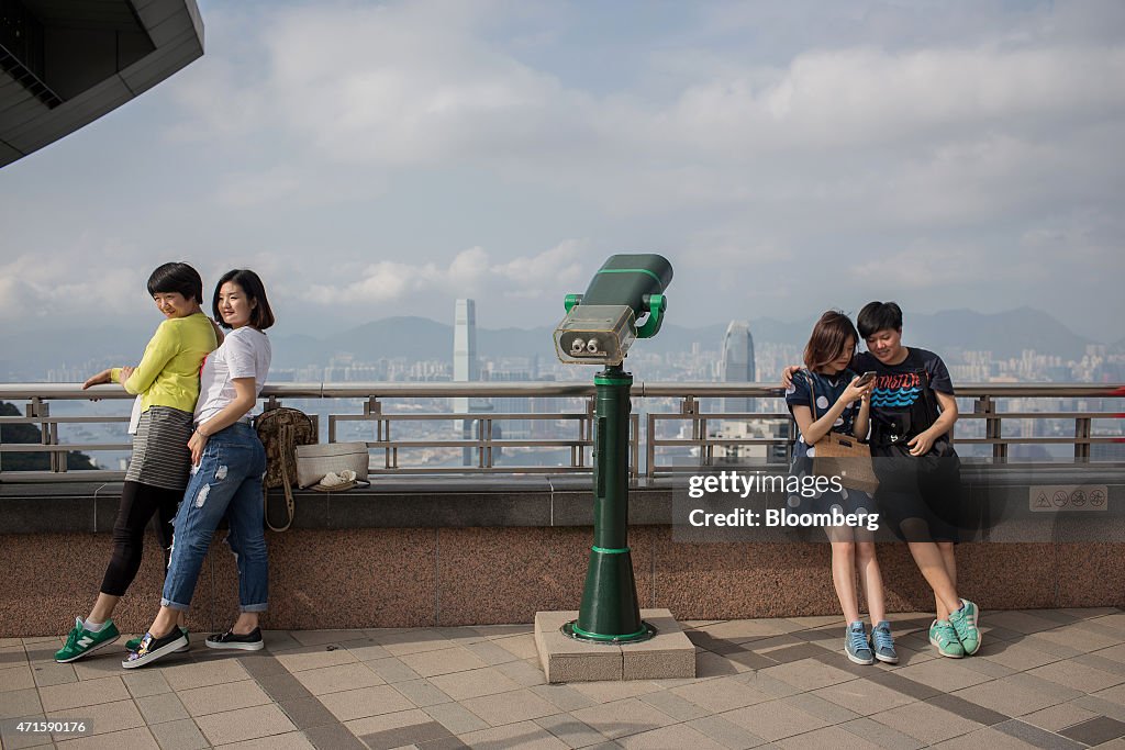 Images Of Sightseers As Hong Kong Launches Campaign To Lure Tourists