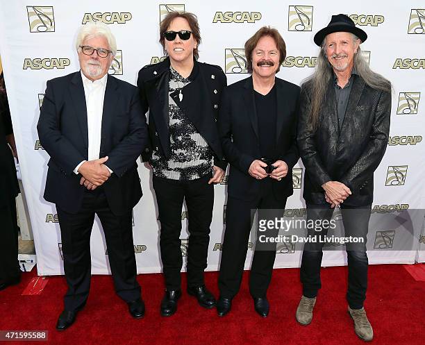 Past and present Doobie Brothers members Michael McDonald, John McFee, Tom Johnston and Patrick Simmons attend the 32nd Annual ASCAP Pop Music Awards...