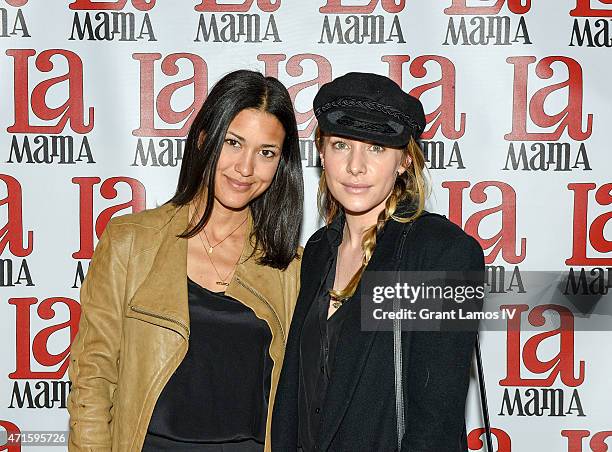 Actresses Julia Jones and Casey LaBow attend the 'Trash Cuisine' Off Broadway Opening Night at La MaMa Theater on April 29, 2015 in New York City.