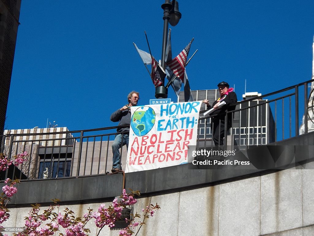 Protesters marched to the UN headquarters in New York to...