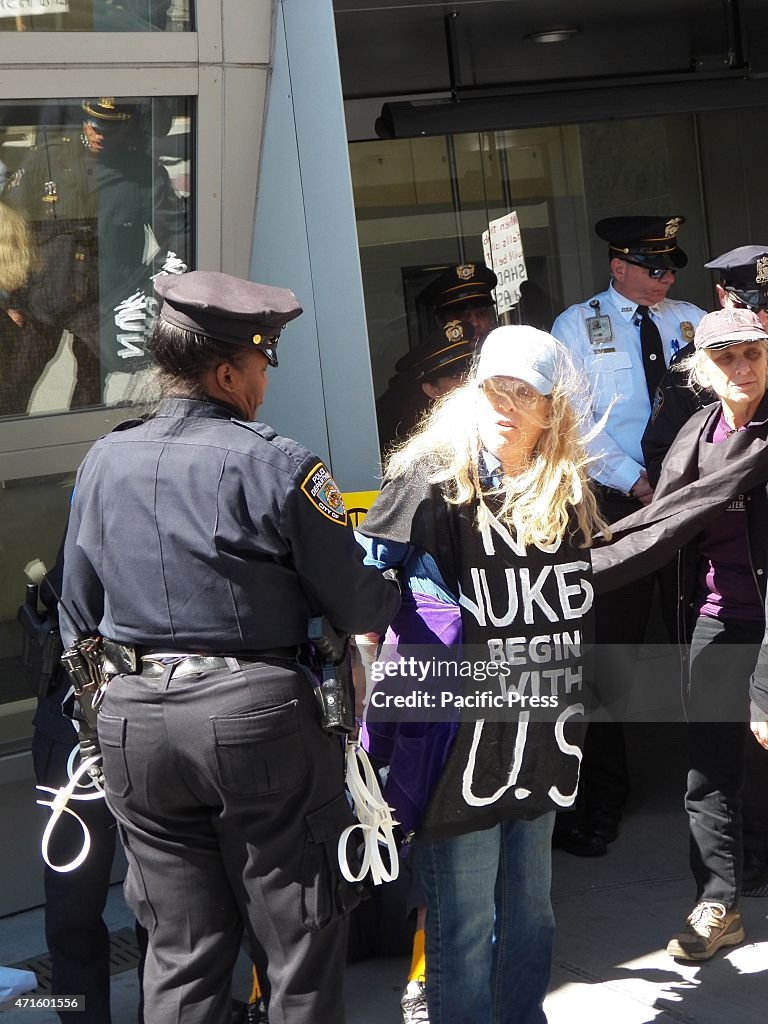 Protesters marched to the UN headquarters in New York to...