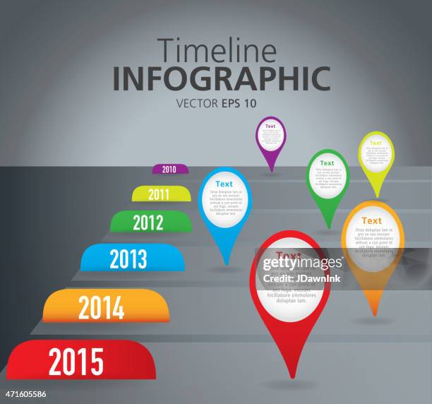 colorful comparison timeline infographic with graph comparison - company history info graphic stock illustrations