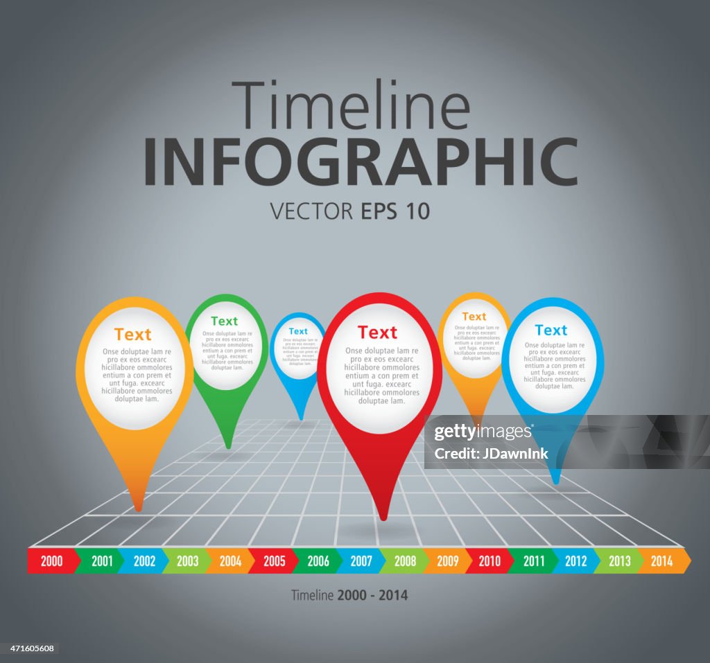 Timeline Function Graph Colorful Timeline Infographic With Graph Comparison Stockillustraties ...