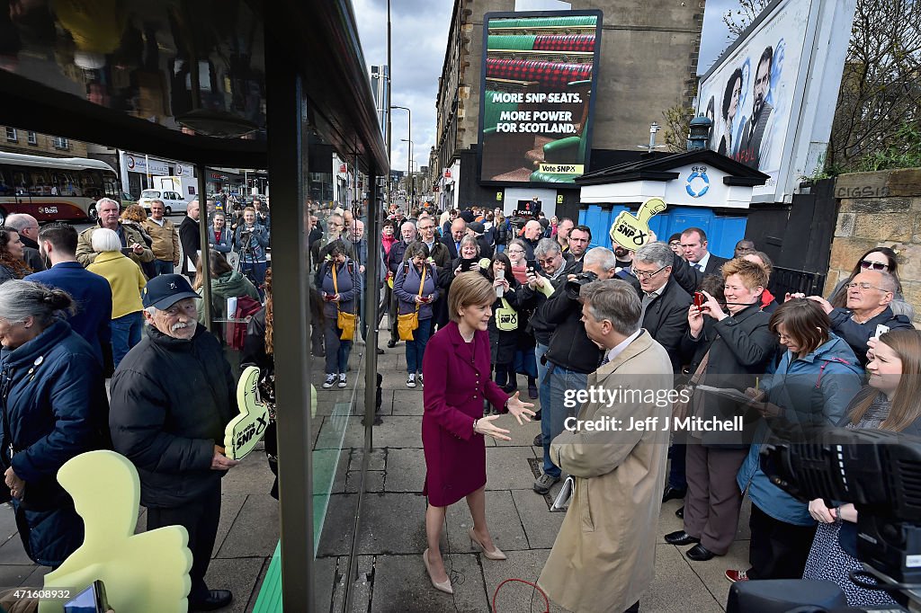 Nicola Sturgeon Launches The SNP's Final Campaign Poster