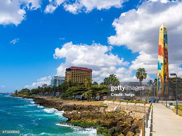 santo domingo waterfront, dominican republic - obelisk stock pictures, royalty-free photos & images
