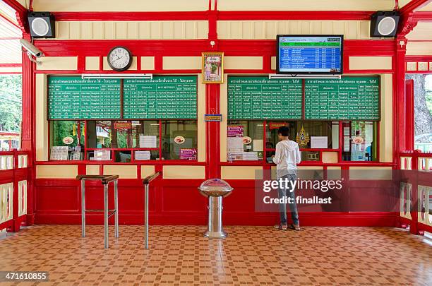 passenger buying rail ticket - hua hin stock pictures, royalty-free photos & images