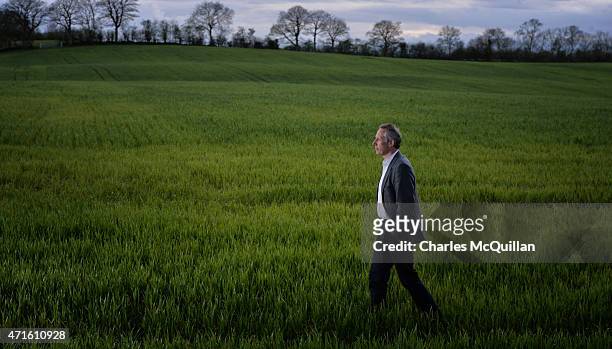 Democratic Unionist Party Westminster candidate Ian Paisley Jr out canvassing on April 29, 2015 in Ballymoney, Northern Ireland. Son of the late Ian...