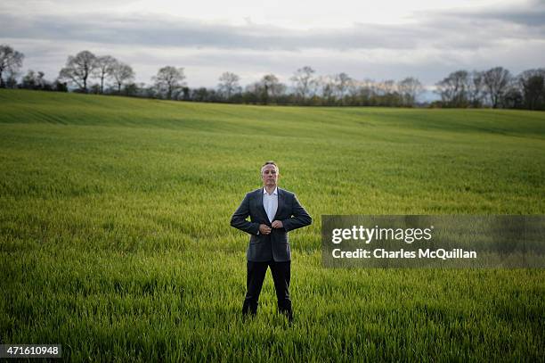 Democratic Unionist Party Westminster candidate Ian Paisley Jr poses for a portrait on April 29, 2015 in Ballymoney, Northern Ireland. Son of the...