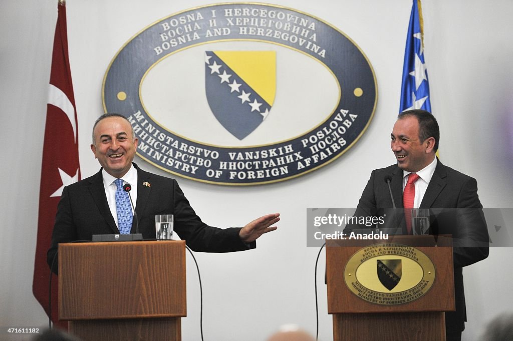 Turkish FM Mevlut Cavusoglu in Sarajevo