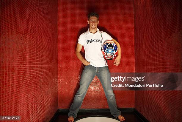 "The Ducati racing driver Casey Stoner posing for a photo shooting. Cattolica, Italy. 4th September 2007 "