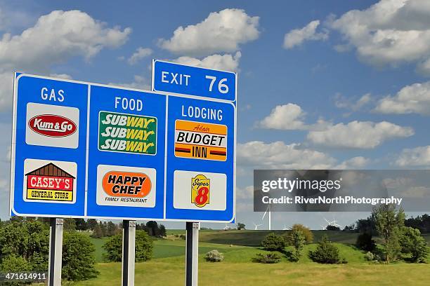 interstate 80, iowa - exit sign stock pictures, royalty-free photos & images