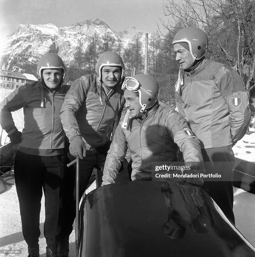 Italian bobsleigh team at 1956 Winter Olympics