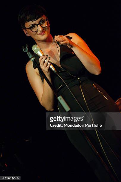 "The singer-songwriter Arisa performing at the Blue Note in a photo shooting. Milan, Italy. September 2011 "