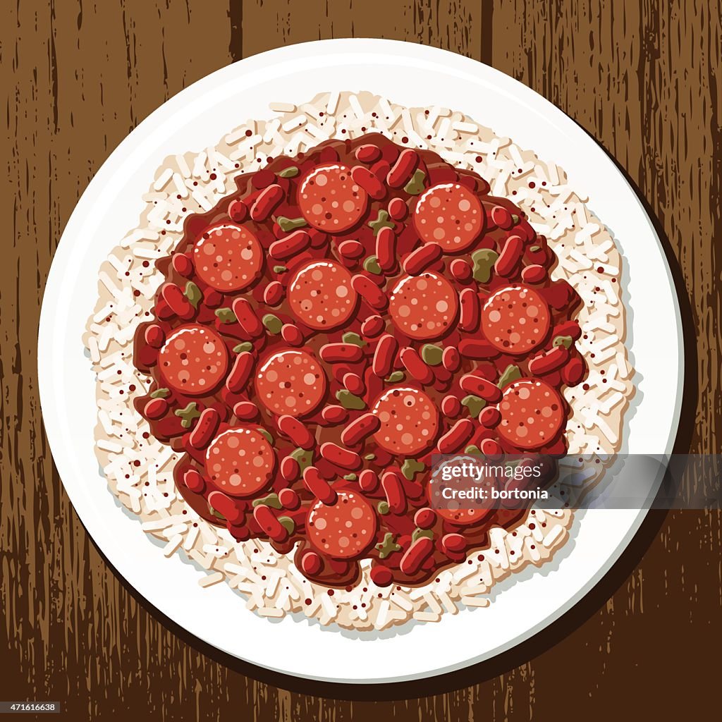 Louisiana Creole Red Beans and Rice with Sausage