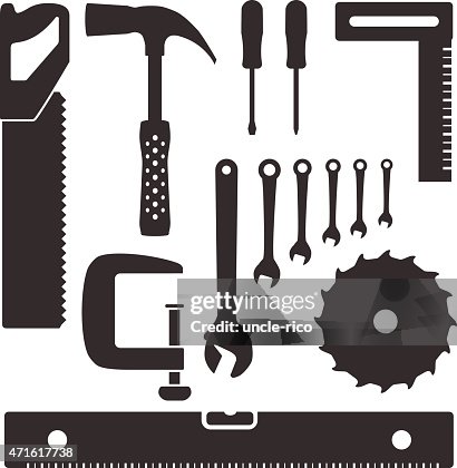Tools and instruments flat icons Tools and instruments flat icons