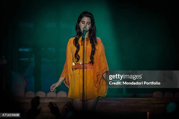 "The American singer-songwriter Lana Del Rey during the concert at the Forum di Assago. Milan , May 7, 2013 "