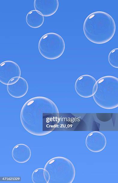 bubbles and blue sky, illustration - zero gravity flight stock illustrations